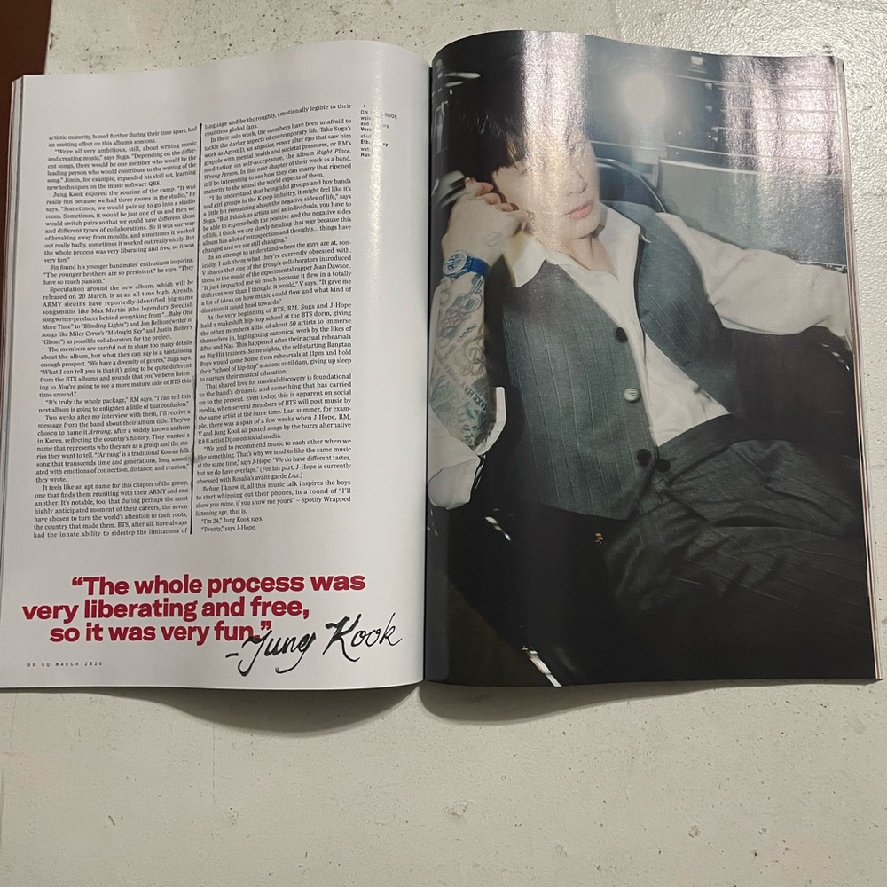 GQ Magazine UK edition BTS 'BTS is Back' Poster with Red Accent - Picture 2 of 3